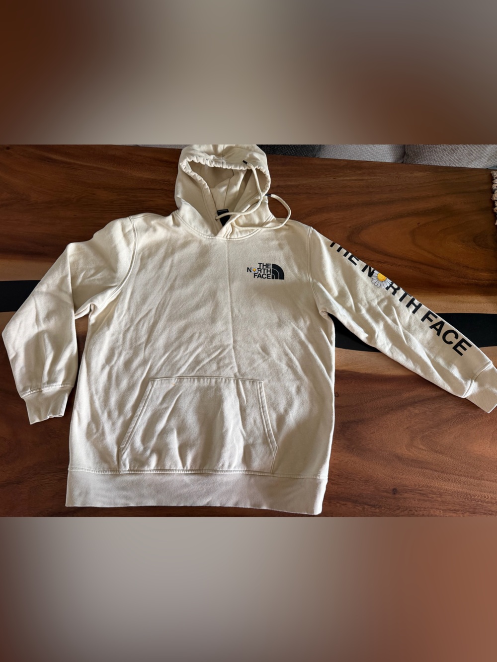 The North Face Cream Hoodie with Daisies